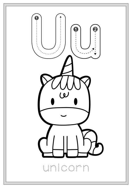 Animal Alphabet Tracing and Coloring Book