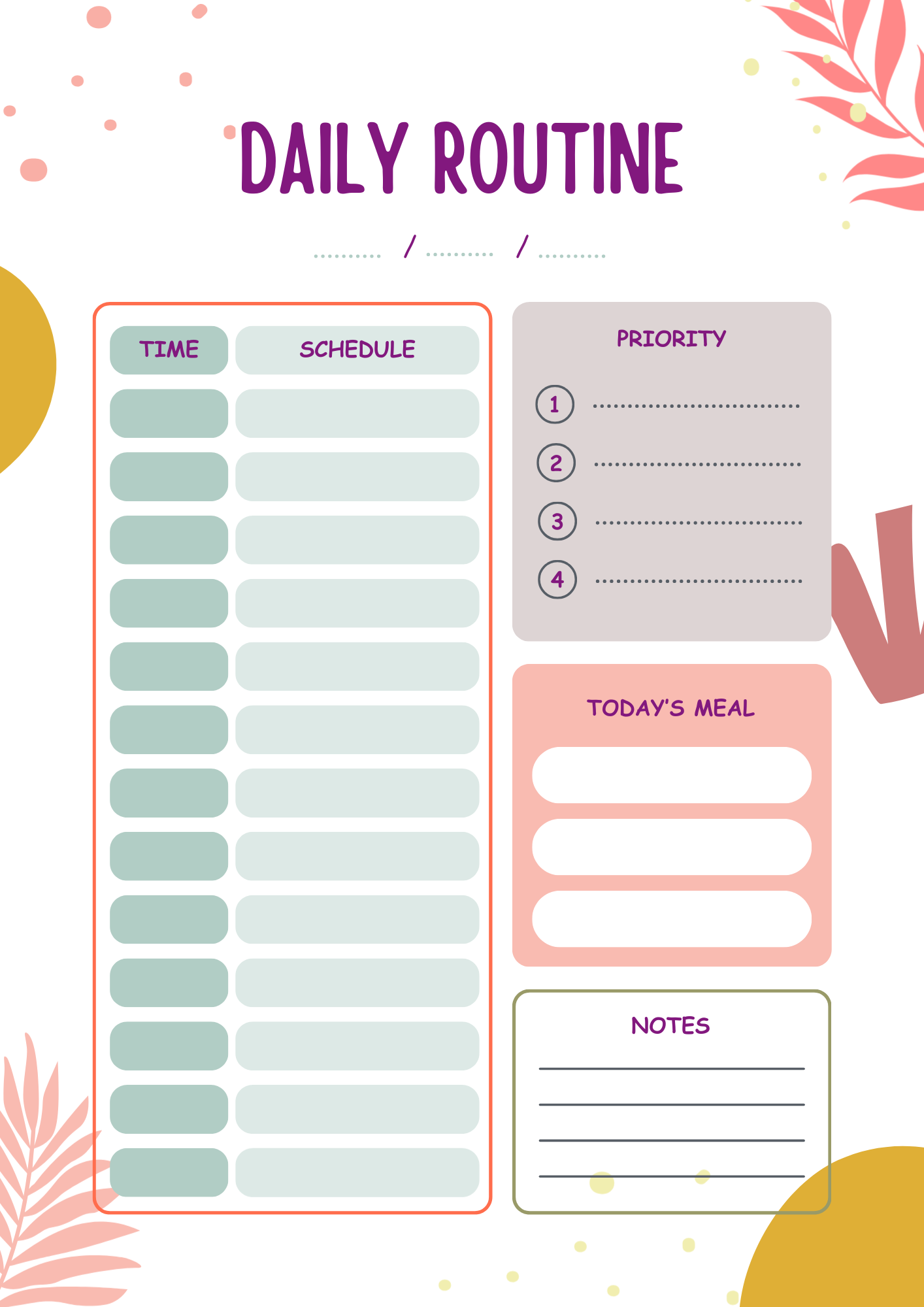 Self-Care Planner