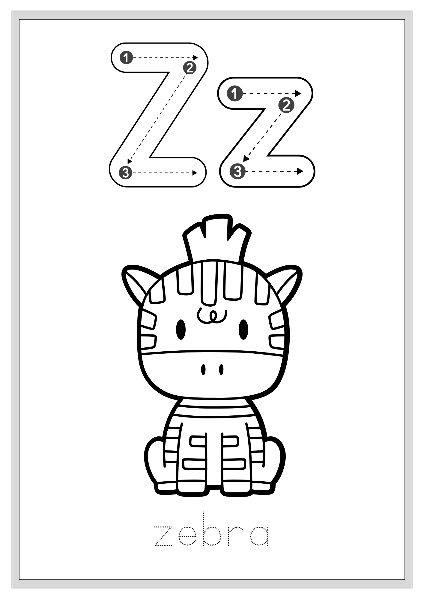 Animal Alphabet Tracing and Coloring Book