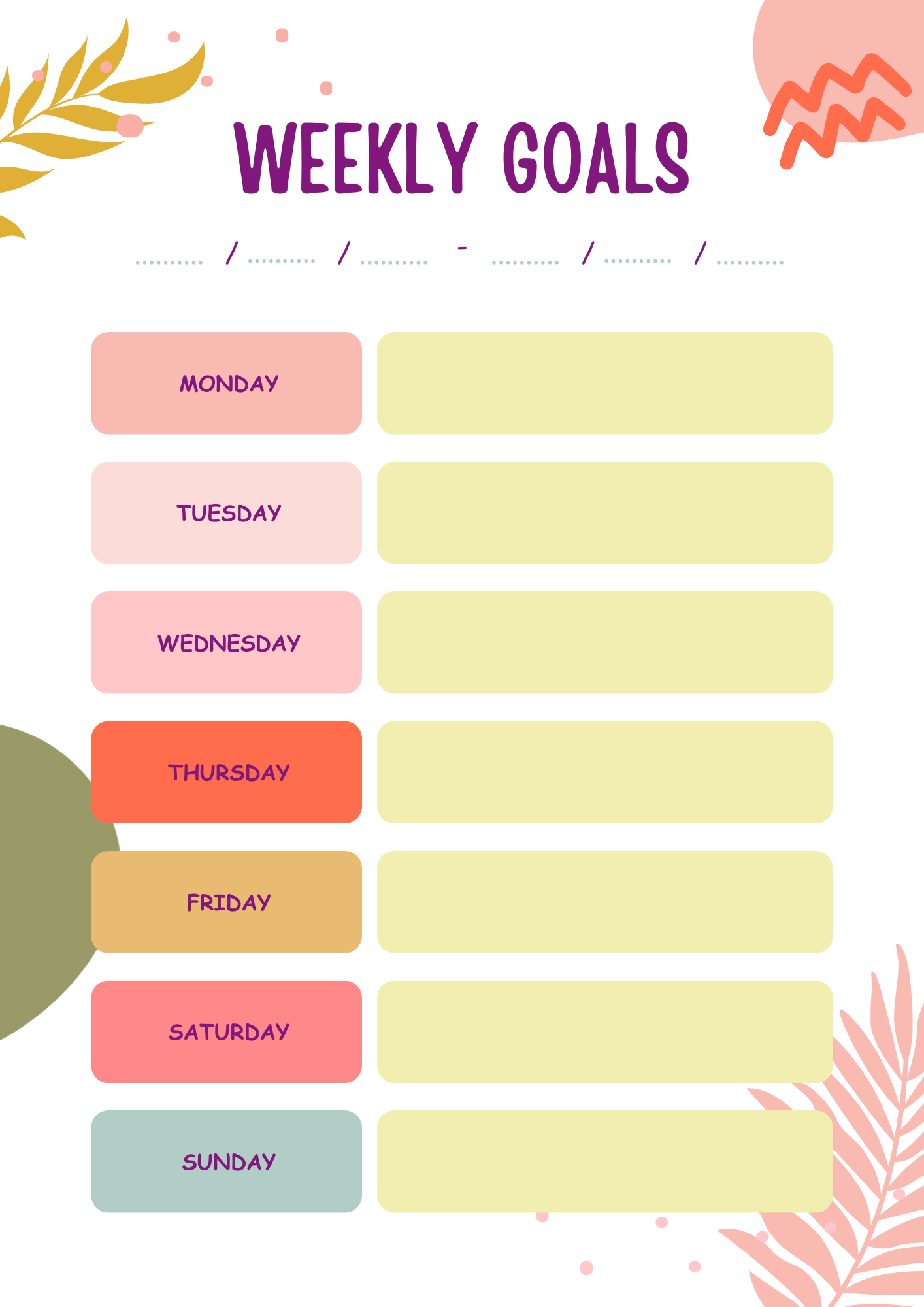Self-Care Planner