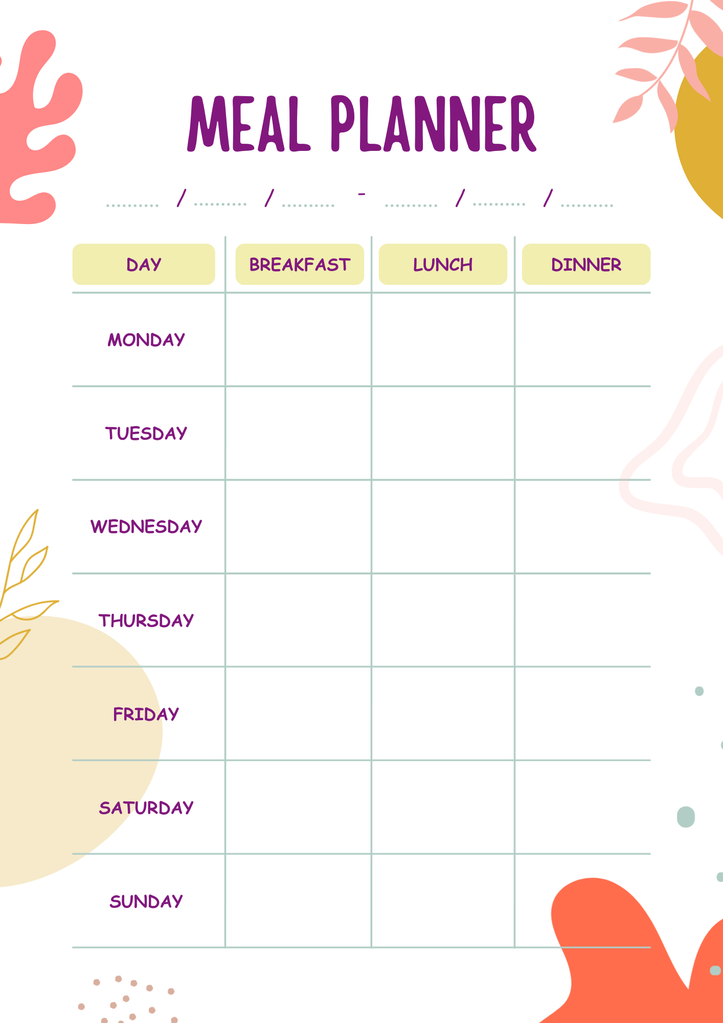 Self-Care Planner