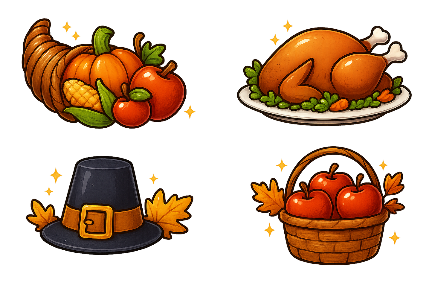 25 PNG Harvest/Thanksgiving Clipart Pack