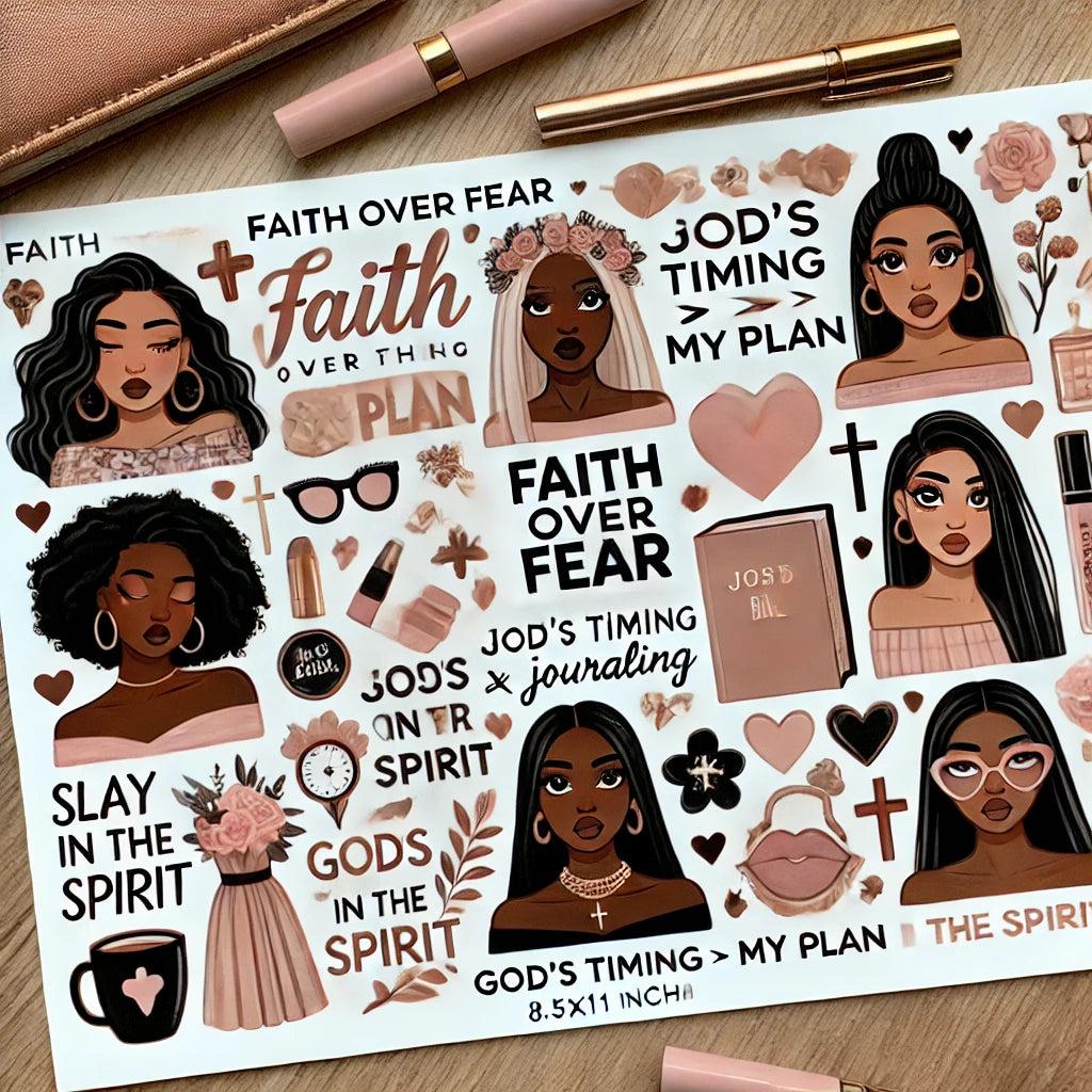 Faith Girl Merch & Sticker Bundle Printable PNG Set for T-Shirts/Journals/ Planners