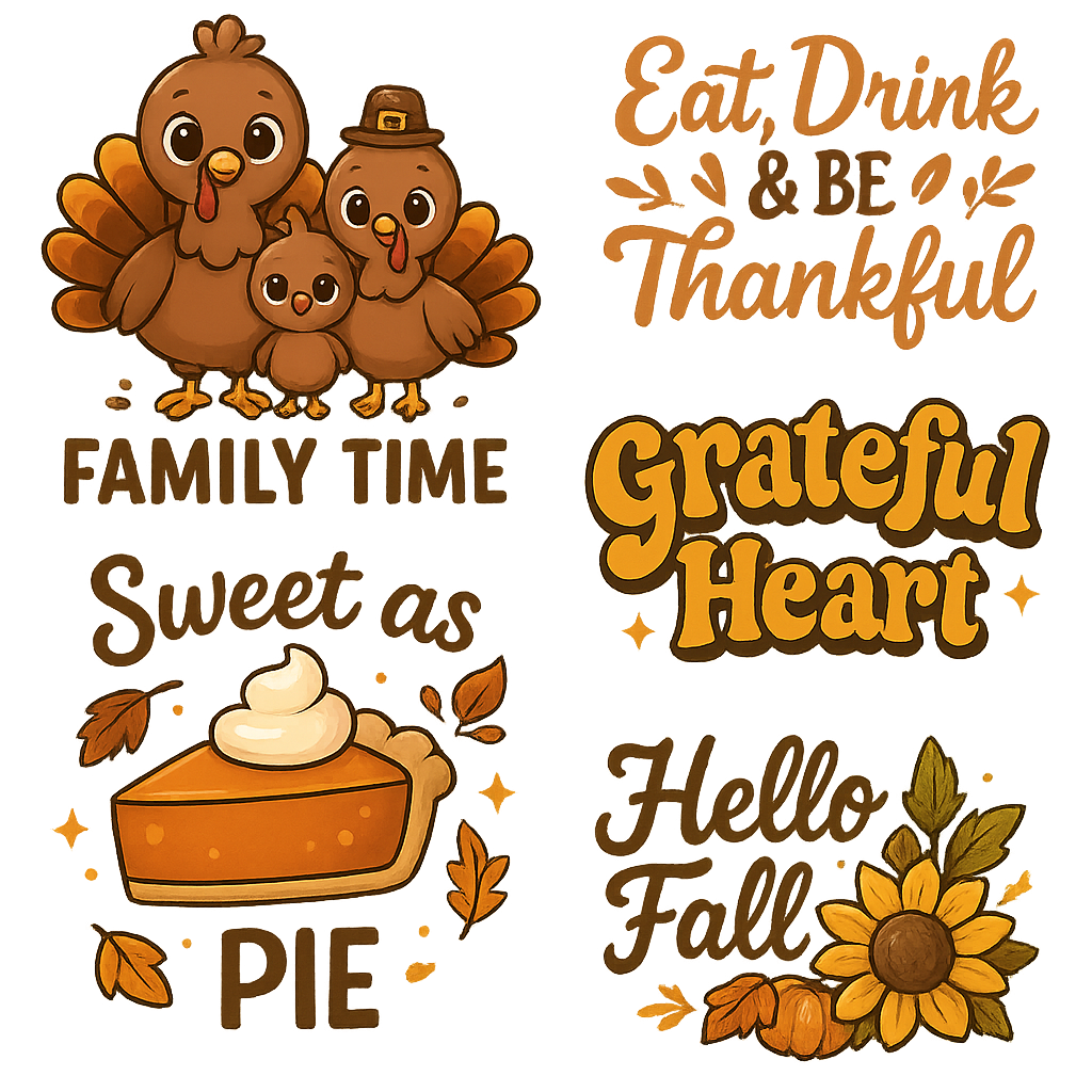 25 PNG Harvest/Thanksgiving Clipart Pack
