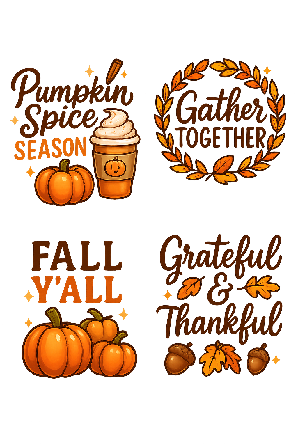 25 PNG Harvest/Thanksgiving Clipart Pack